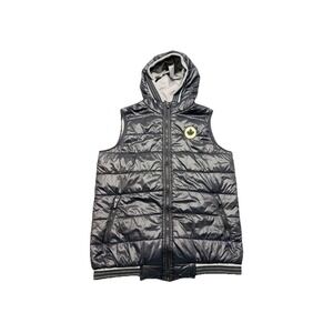 GGS Ltd Men's Gray Hooded Puffer Vest Quilted Zip Up Vintage Collection - Size M
